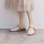 Damen Elegante Slingback-Ballerinas mit modischer Kettenverzierung R&B