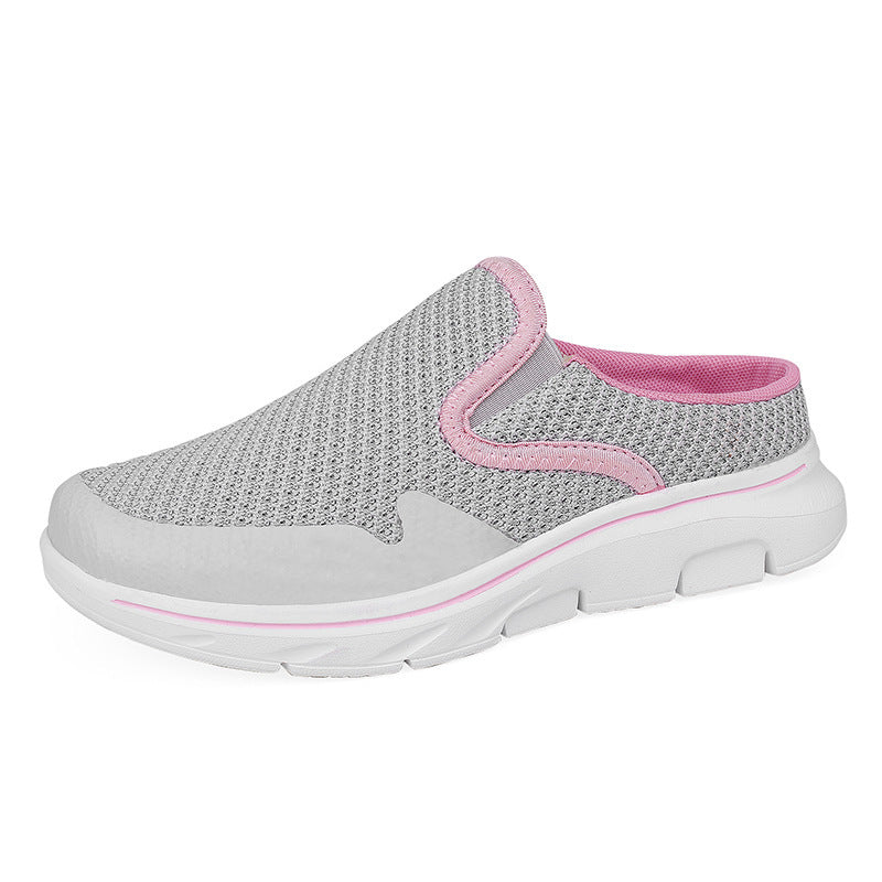 Damen nan offener Fersen-Slipper mit nahtlosem NetzgewR&Be, gepolstertem Komfortfußbett und stoßdämpfender Leichtsohle R&B