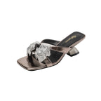 Damen elegante Sling-Sandalen mit funkelndem Schmuckdesign