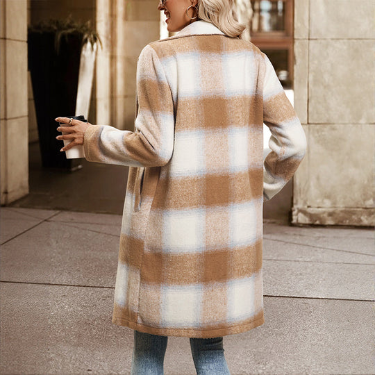 Damen eleganter Wollmantel R&B