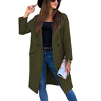 Damen elegante Trenchcoat mit praktischen Taschen und modernen Knopfdetails R&B