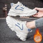 Damen Sportliche Schnürsneaker mit dämpfendem Obermaterial und rutschfester Sohle