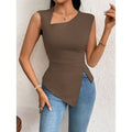 Damen Schnittiges Oberteil mit asymmetrischem Saum und figurbetontem Design R&B