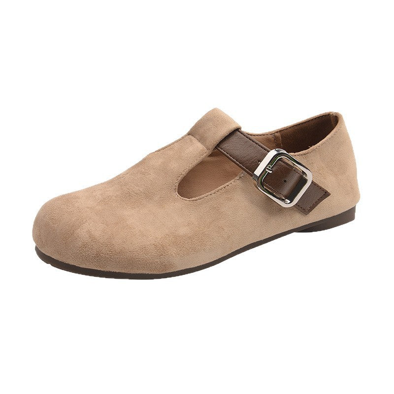 Damen Mokassins mit modischem Riemen und bequemer Sohle R&B