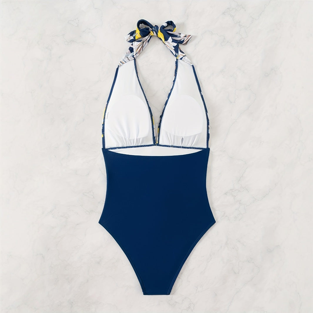 Damen Hochgeschnittener Floral Badeanzug R&B