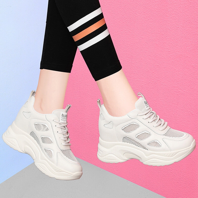 Damen Bequeme Lauf-Sneaker mit atmungsaktivem Mesh-Obermaterial und stoßdämpfender Sohle R&B