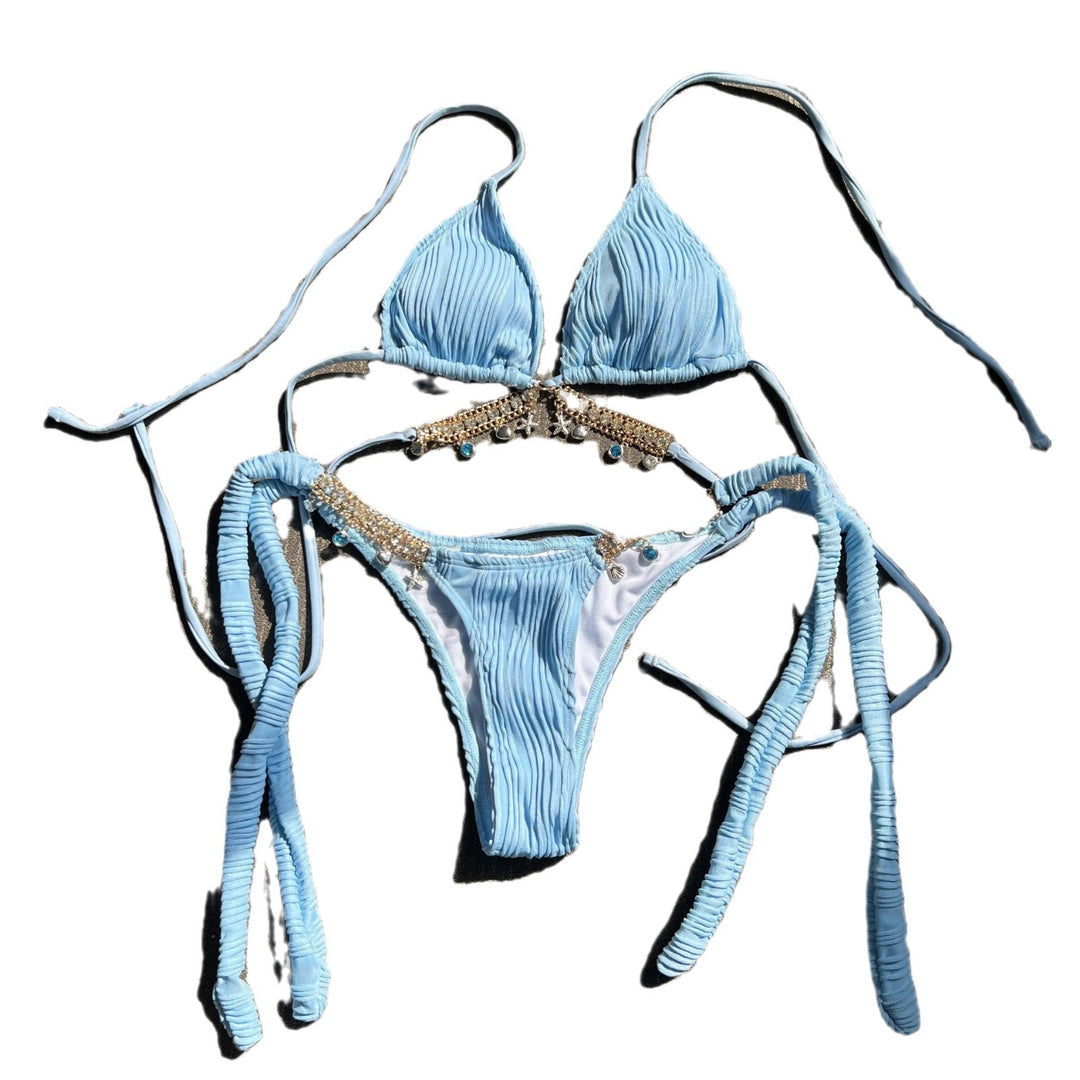 Damen Triangel-Bikini mit einzigartigen Verzierungen R&B