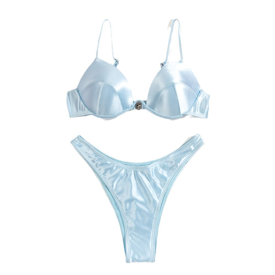 Damen Push-Up-Bikini mit glänzenden Cups R&B