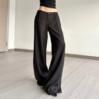 Damen Weite Chinohosen mit hohem Bund und seitlichen Taschen R&B