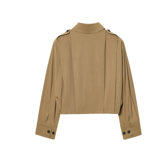 Damen cropped Jacke mit dekorativen Knopfdetails und eleganter Schnittführung R&B