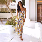 Damen Maxikleid mit floralem Muster und Seitenschlitz R&B