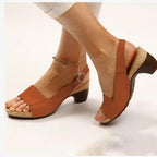 Damen Slingback-Sandalen mit anatomischem Fußbett und modischem Korkelement R&B