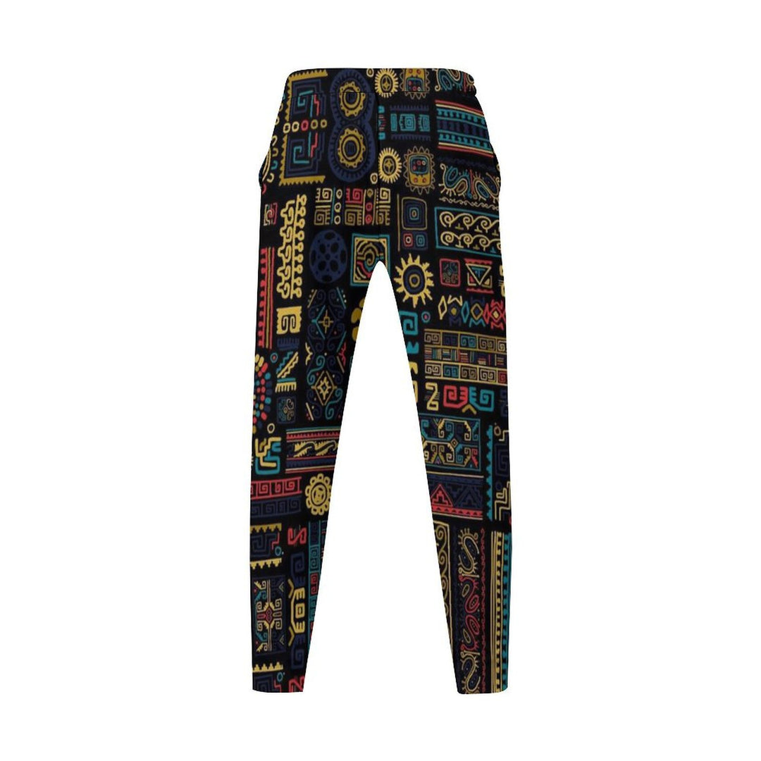 Damen Sportliche Leggings mit buntem Tribal-Muster R&B