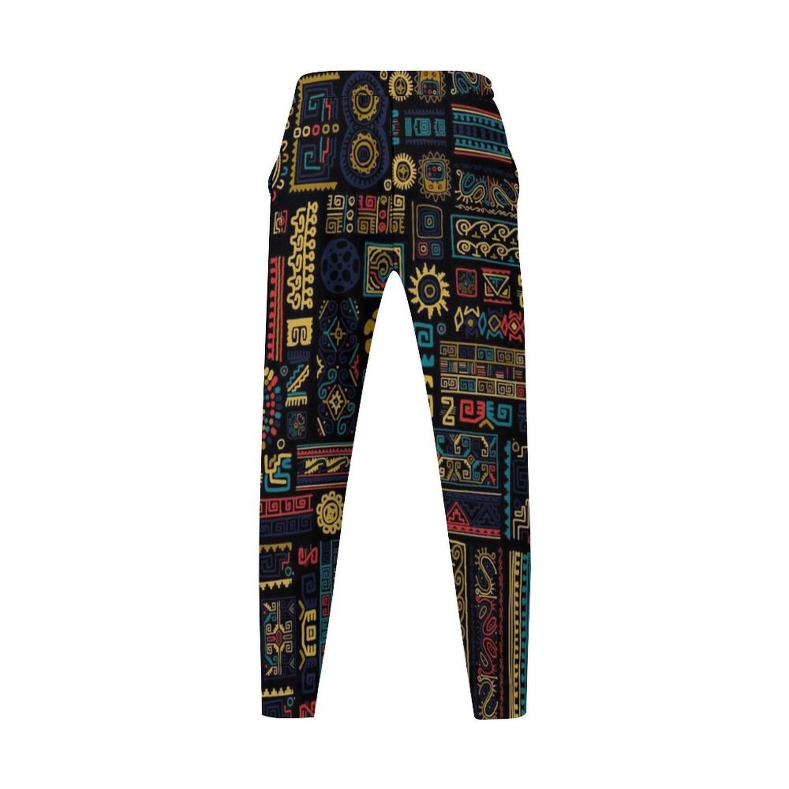 Damen Sportliche Leggings mit buntem Tribal-Muster R&B