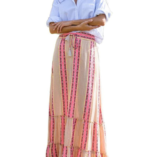 Damen Maxikleid mit fröhlichem Muster R&B