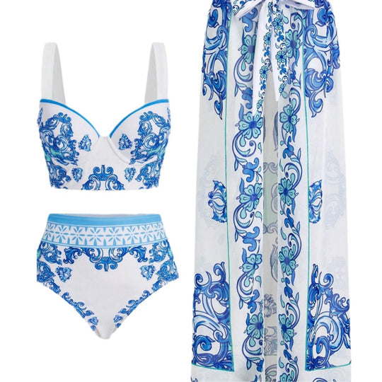 Damen Bikiniset mit elegantem Pareo R&B