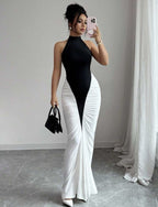Damen Elegantes, figurbetontes Abendkleid mit Kunstseiden-Raffung R&B