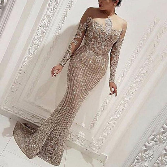 Damen Elegantes Abendkleid mit glitzernden Pailletten und schmalem Schnitt R&B