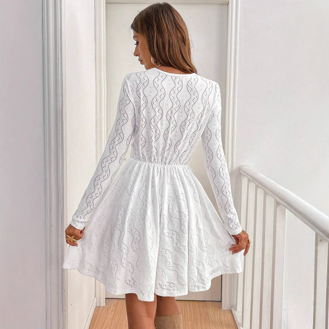 Damen Kleid mit Wellenmuster R&B