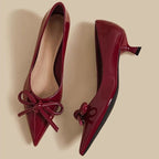 Damen Ballerinas mit spitzer Zehenform und dekorativem Schleifen-Detail