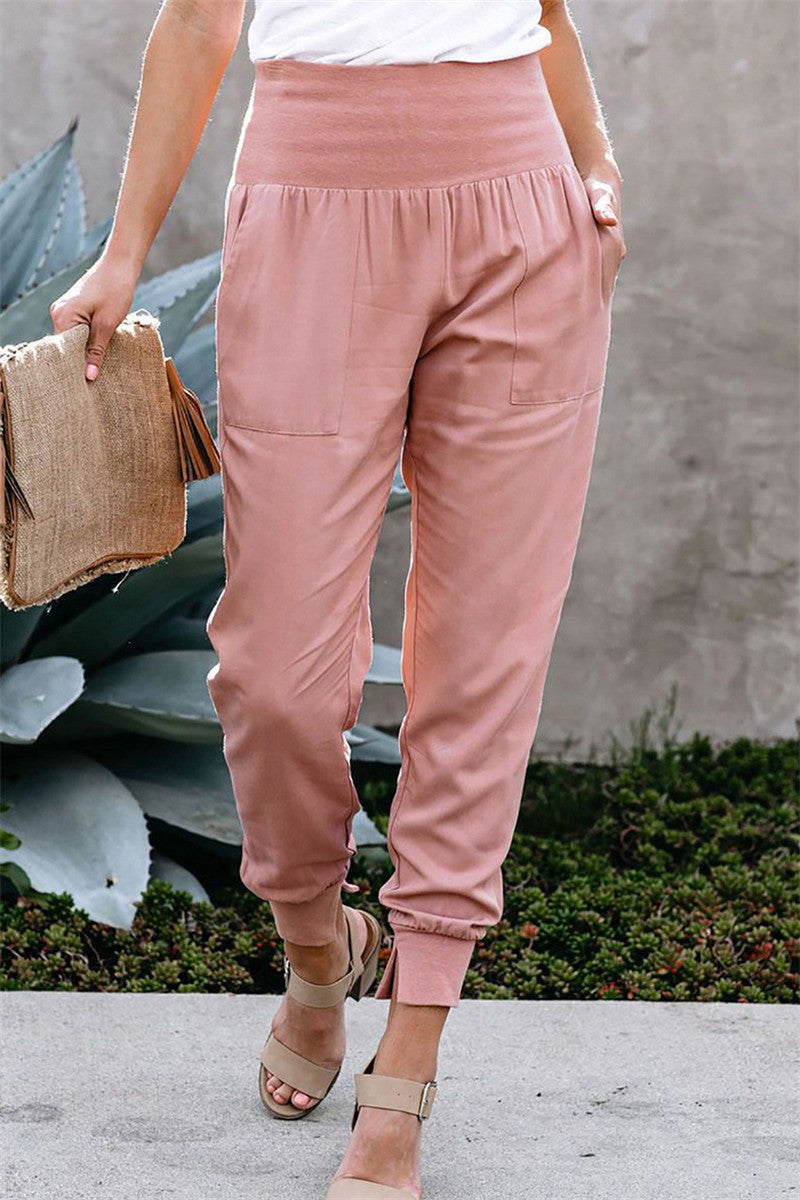 Damen bequem geschnittene Jogger-Hose mit seitlichen Taschen und Gummizug R&B
