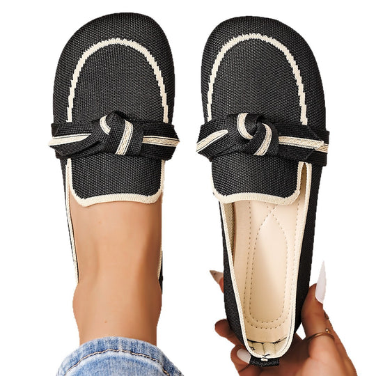 Damen modische Slipper aus atmungsaktivem Netzmaterial mit dekorativem Knoten R&B