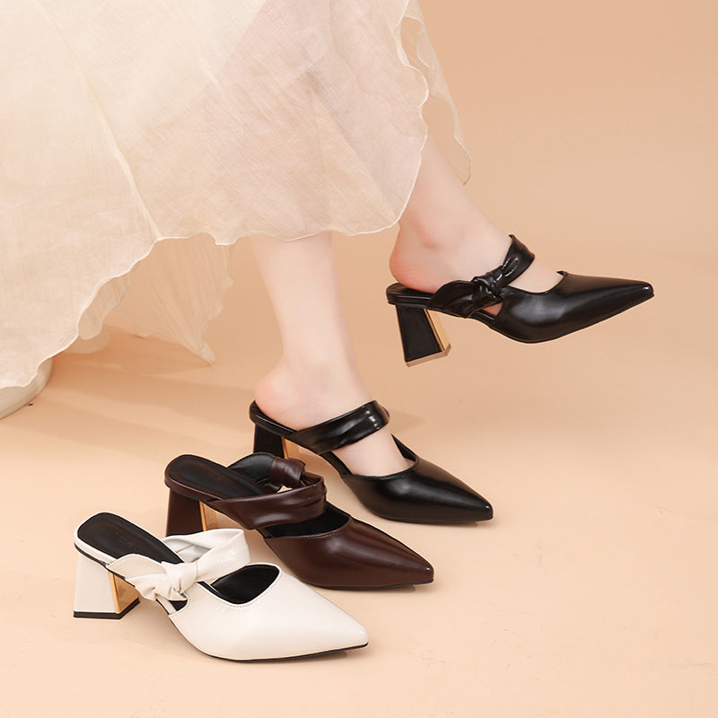 Damen Elegante Slingback Pumps mit modischem Schleifen-Detail