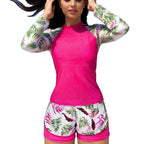 Damen Sportlicher Langarm-Oberteil mit komfortablen Shorts R&B