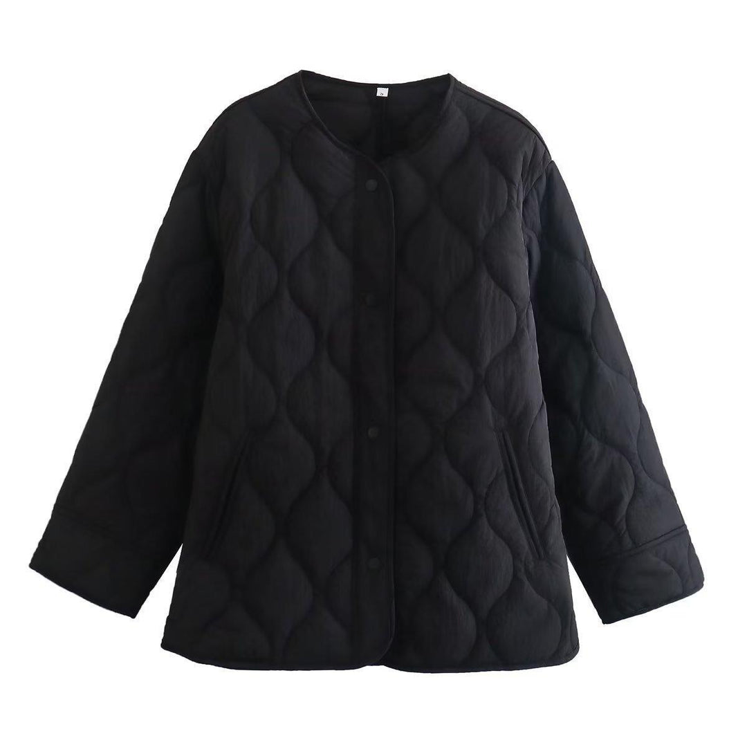 Damen gesteppte Übergangsjacke mit praktischem Knopfverschluss und warmem Innenfutter R&B