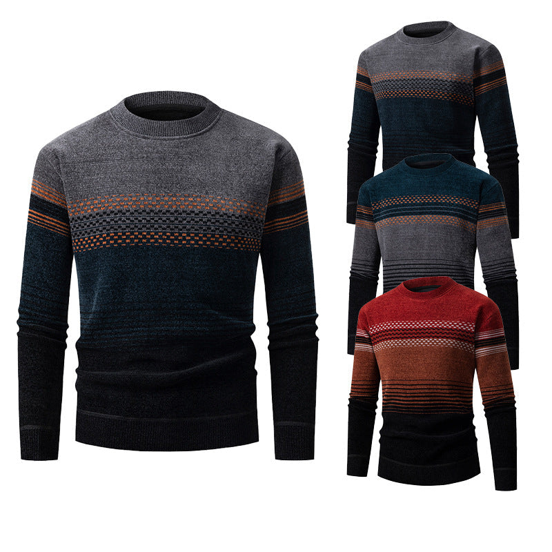 Herren modischer Pullover mit einzigartigem Strukturdesign und mehrfarbigem Muster