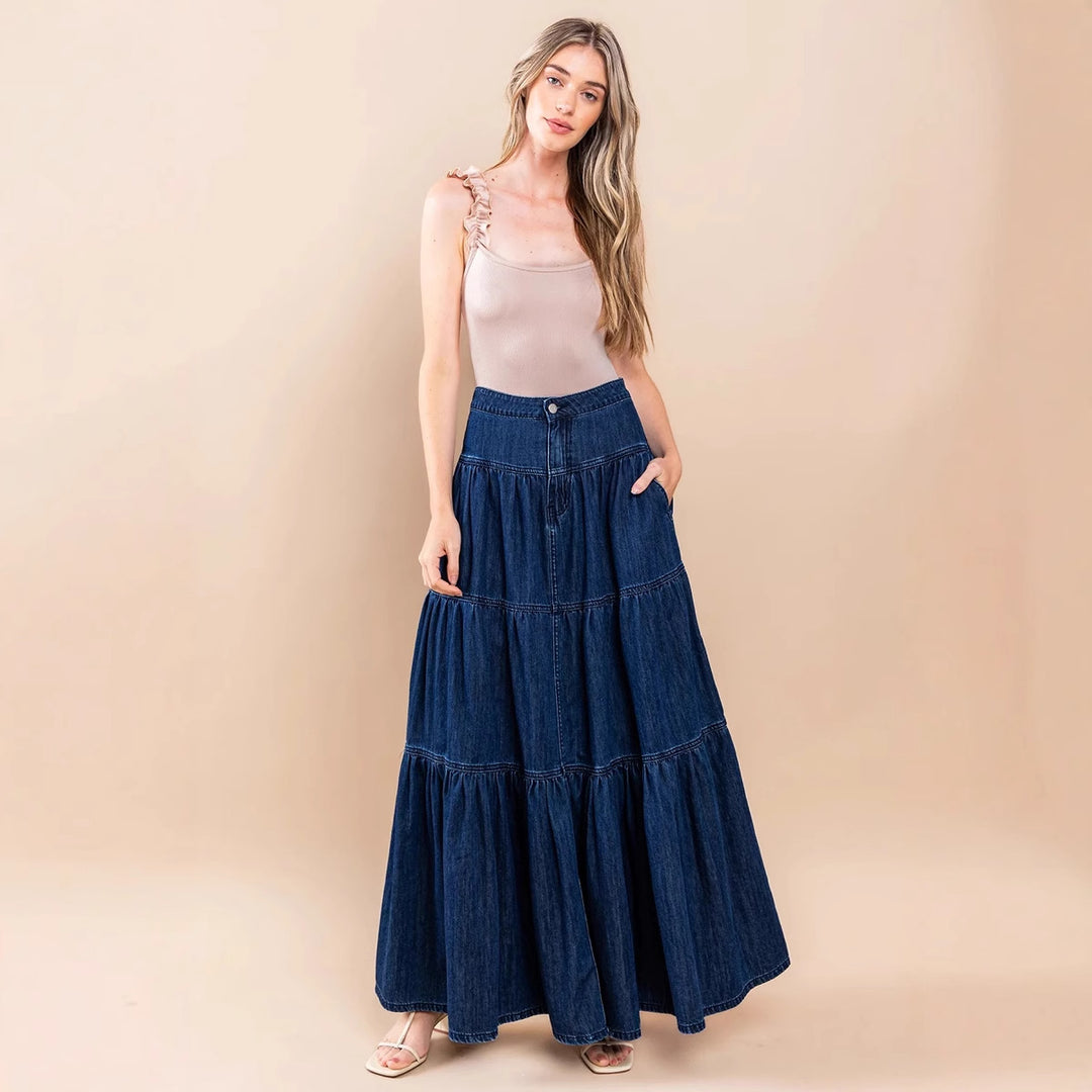 Damen luftiges Jeanskleid R&B