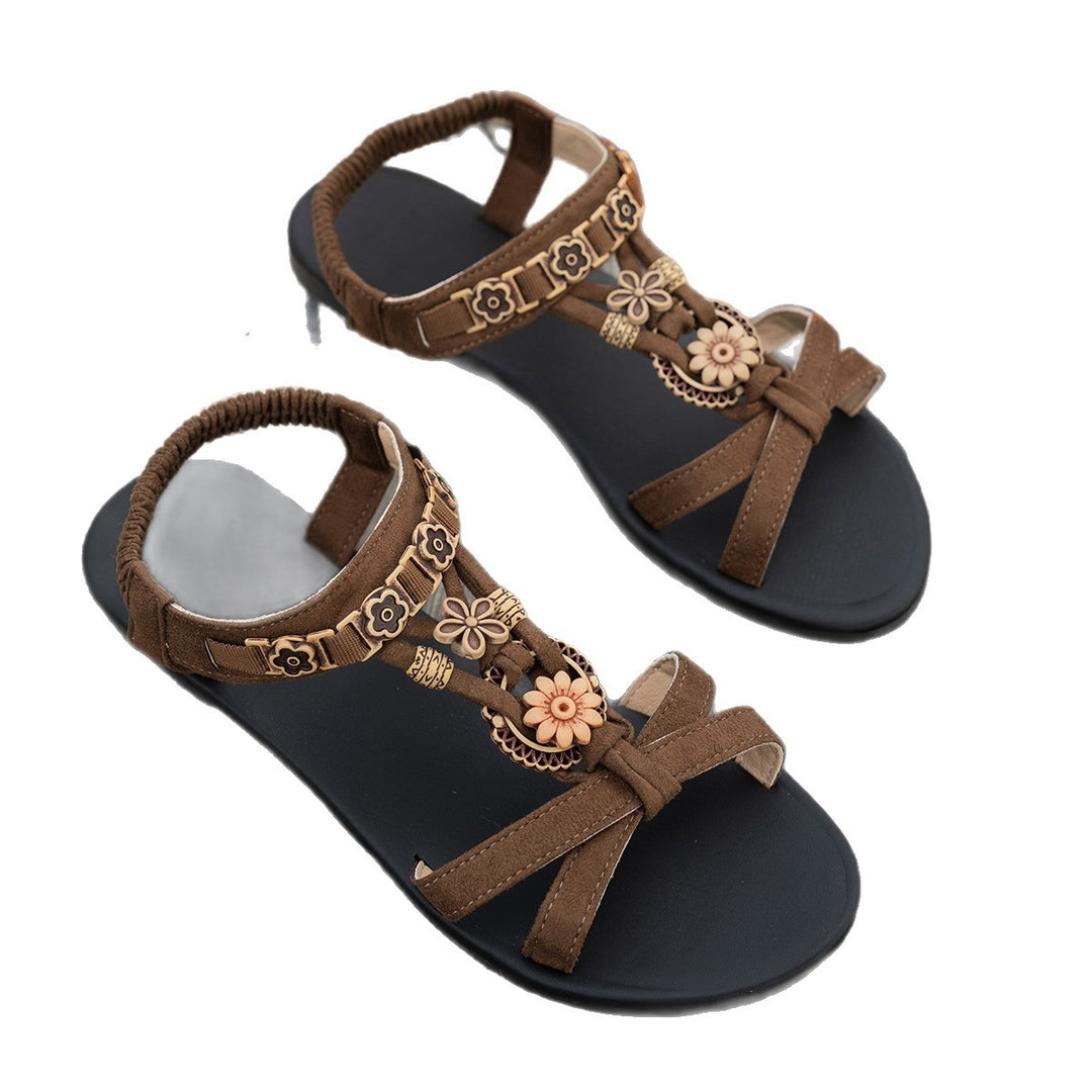 Damen modische Sandalen mit floralen Akzenten R&B