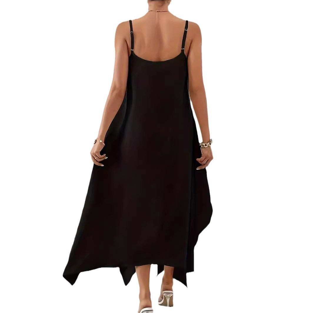 Damen Fließendes Maxikleid mit asymmetrischem Saum R&B