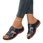 Damen Komfortable Zehentrenner-Sandalen mit breiten verstellbaren Riemen R&B