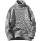 Damen Grobstrick-Rollkragenpullover mit aufwendigem Rippmuster R&B