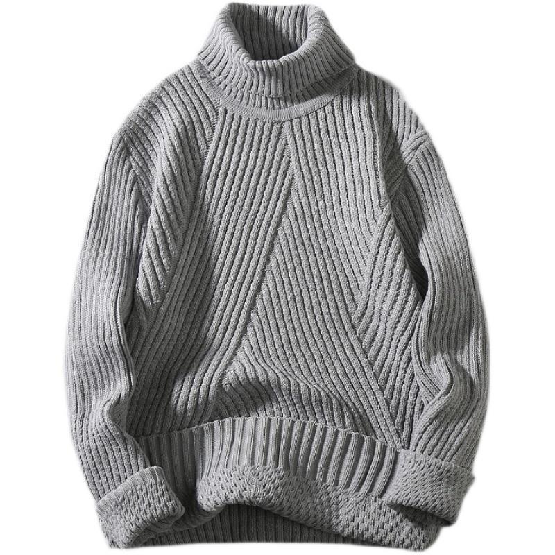 Damen Grobstrick-Rollkragenpullover mit aufwendigem Rippmuster R&B