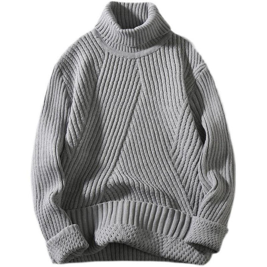 Damen Grobstrick-Rollkragenpullover mit aufwendigem Rippmuster R&B