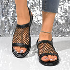 Damen Bequeme und luftige Sandalen mit Netzdesign und ergonomischer Fußbettung R&B