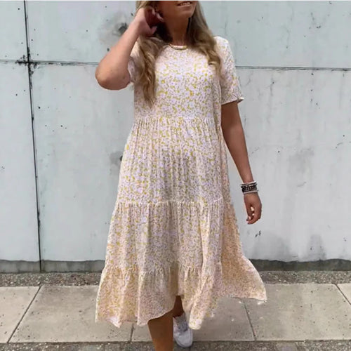 Damen Maxikleid mit floralen Mustern Heidi-Mode