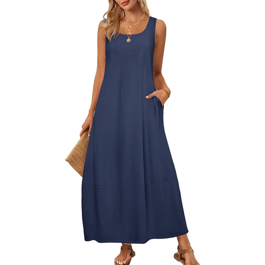 Damen Maxikleid im entspannten Schnitt mit praktischen Taschen R&B