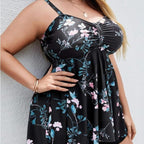 Damen Sportliches Tankini-Set mit floralem Oberteil und Shorts R&B