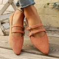 Damen spitze Mary Jane Ballerinas mit doppeltem Riemchen und komfortablem Fußbett R&B