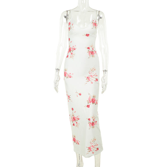 Damen Elegantes Maxikleid mit floralem Design R&B