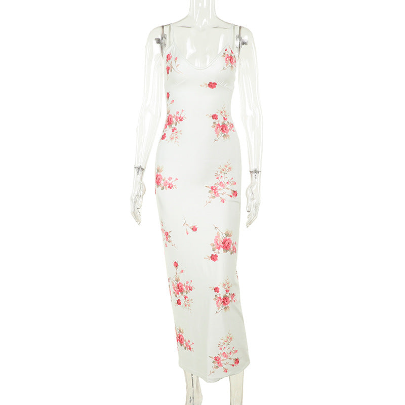 Damen Elegantes Maxikleid mit floralem Design R&B