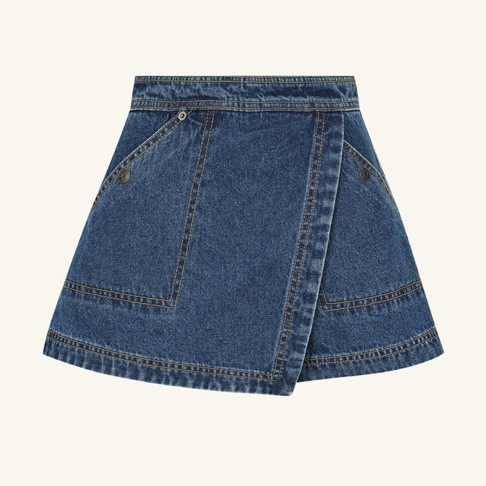 Damen Jeansrock mit asymmetrischem Schnitt und praktischen Taschen R&B