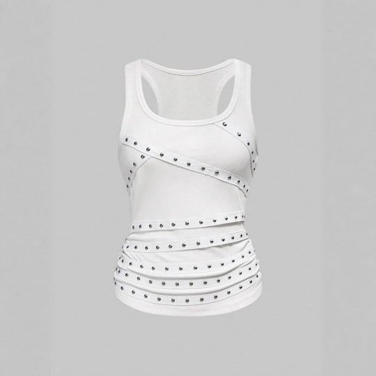 Damen Sportliches Top mit stylischen Nieten-Details R&B