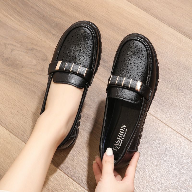 Damen bequeme und stylische Slipper mit eleganten Cut-Outs und modischem dekorativem Riemen R&B