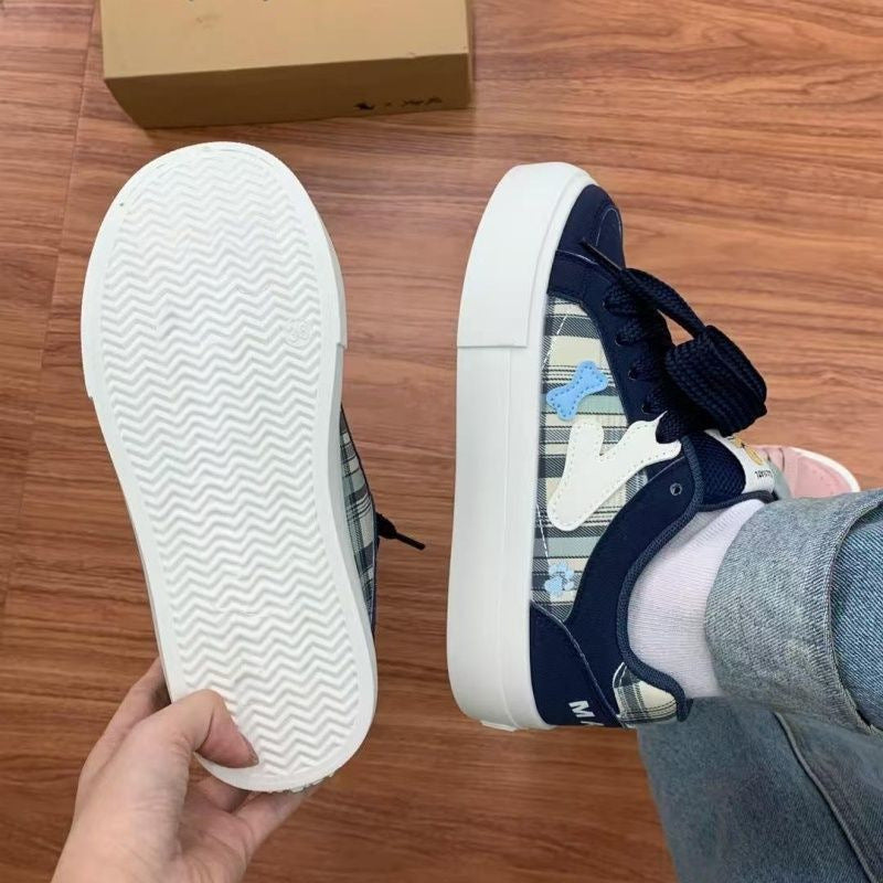 Damen Trendige Sneaker mit Musterdruck und hoher Sohle