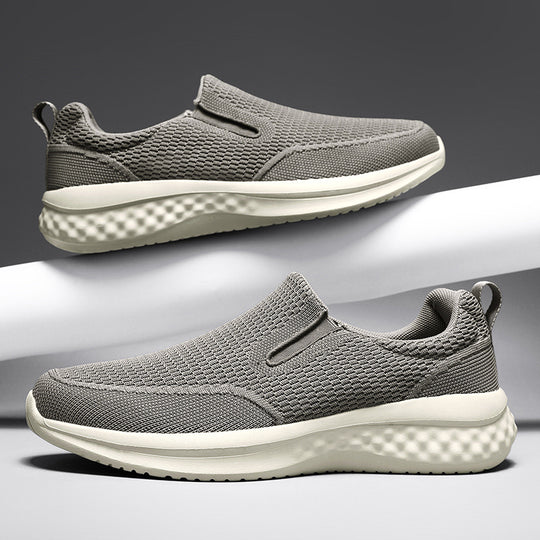 Unisex nan nahtloser Schlupfsneaker mit viskoelastischem Fußbett, flexibler Dämpfungssohle und atmungsaktivem Strickoberteil R&B