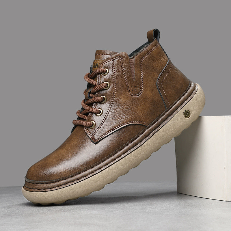 Herren Robuste Schnürboots aus hochwertigem Leder